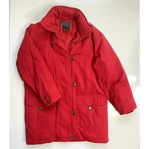 VTG Eddie Bauer Down Filled Canvas Chore Jacket / Red / Women's Size Medium